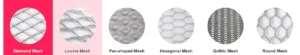 This picture is introducing what shalp of hole expanded metal is of, so totally including six hole shapes, diamond shape, louvre shape, fan-shape, hexagonal shape, gothic shape, round shape.